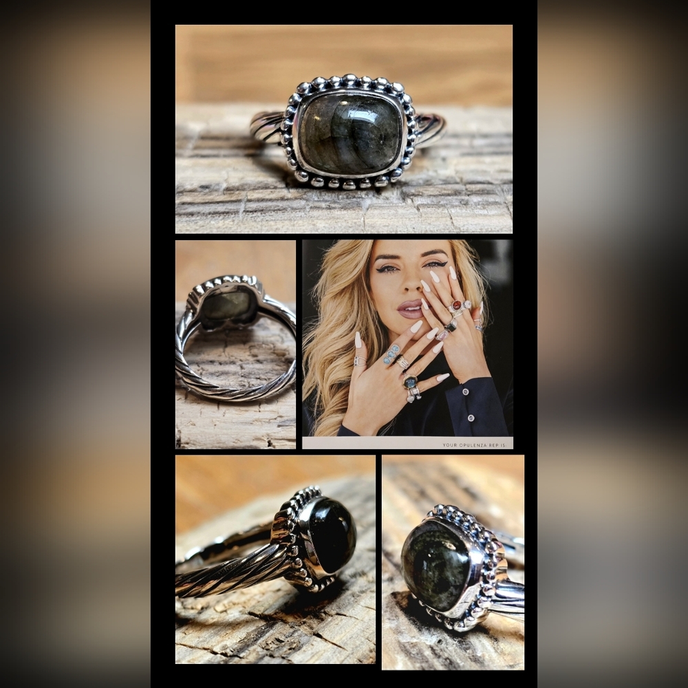 Opulenza Designs Jewelry Elegant Silver and Semi-Precious Stone Ring